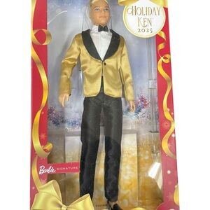 Barbie Holiday Ken 2025 in Gold and Black